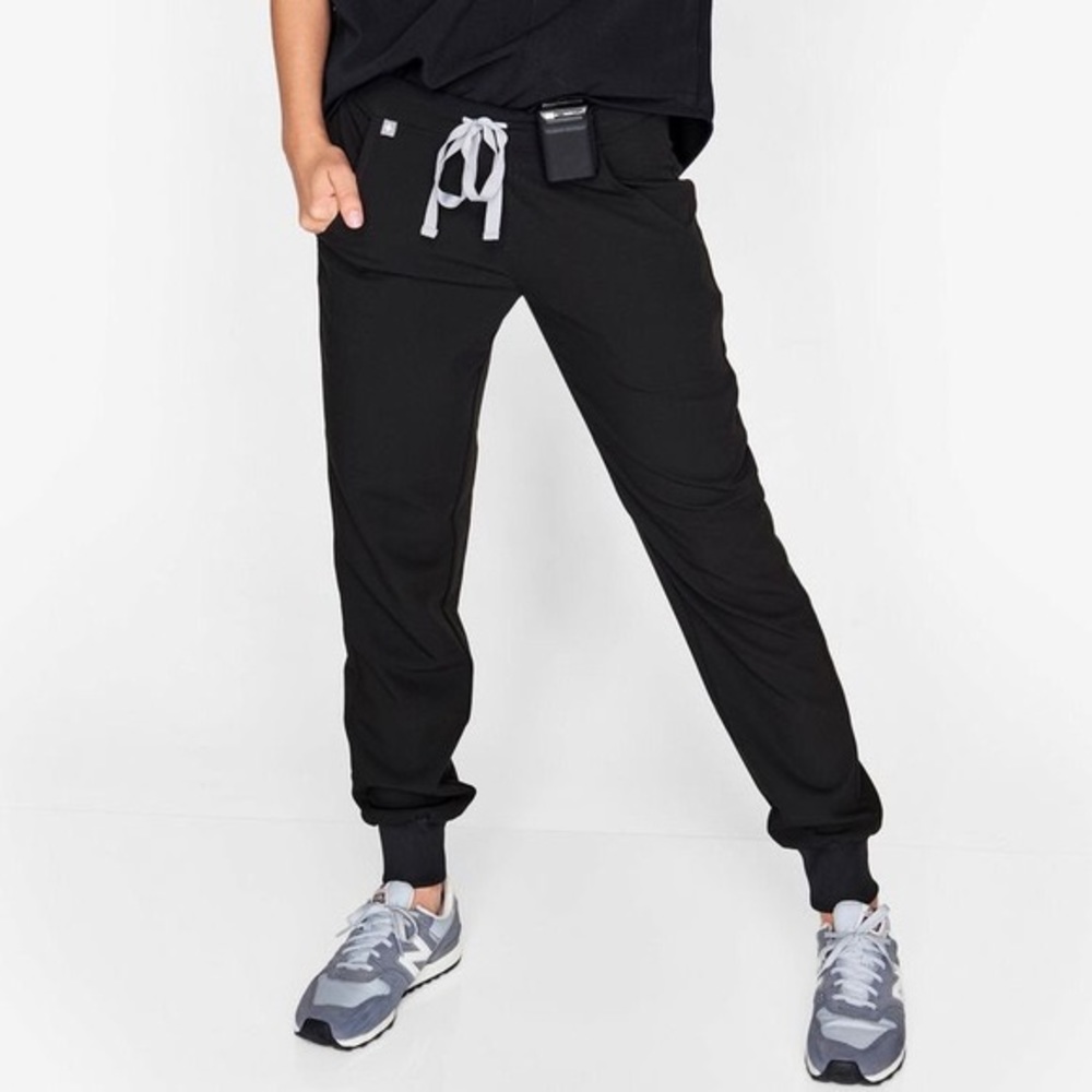 Black Womens FIGS Small Zamora Jogger Scrub Pants
